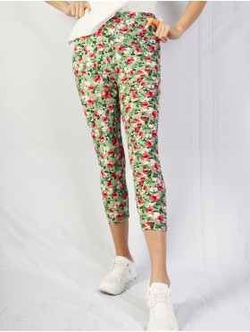 Floral Pattern Capri Stretch Legging